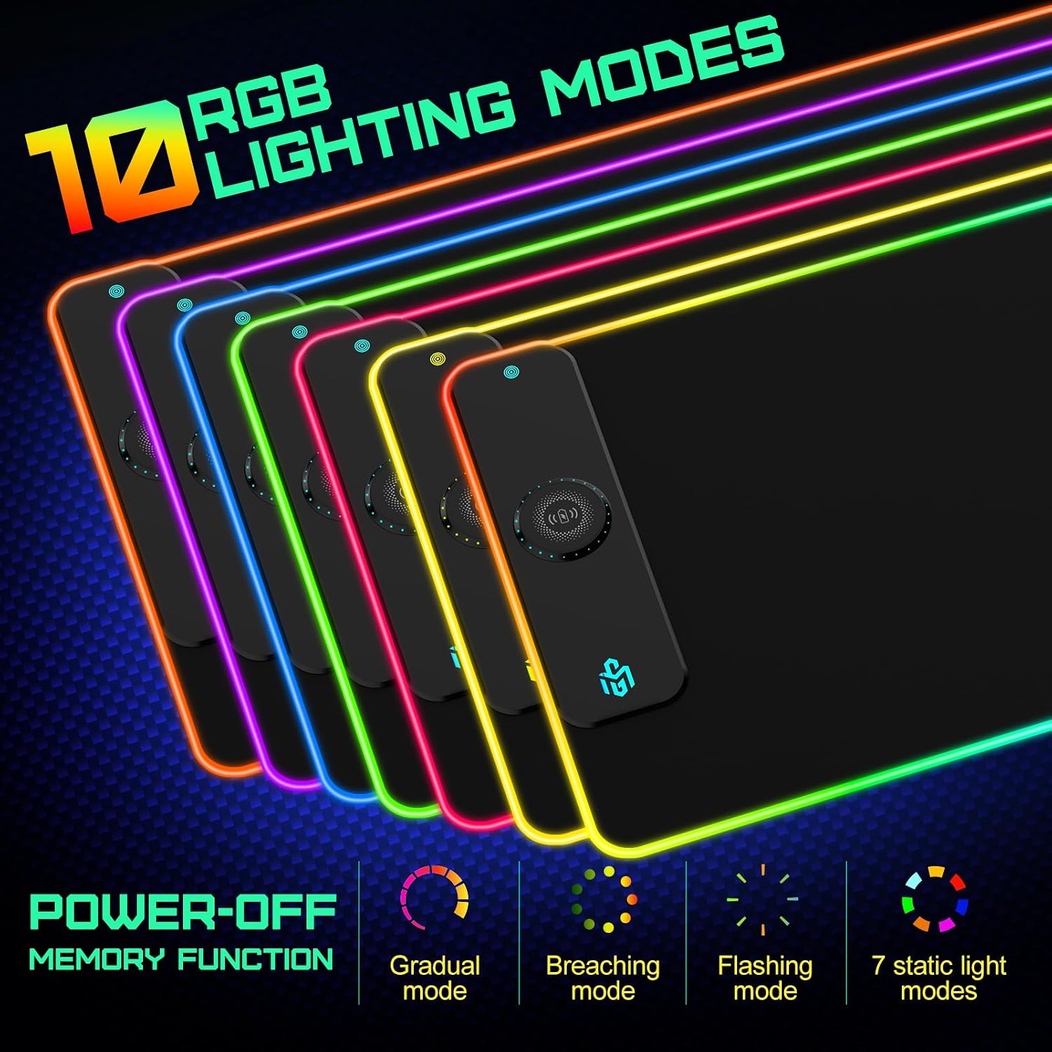 Detalle 2 de 15W Wireless Charging RGB Mouse Pad 900x400