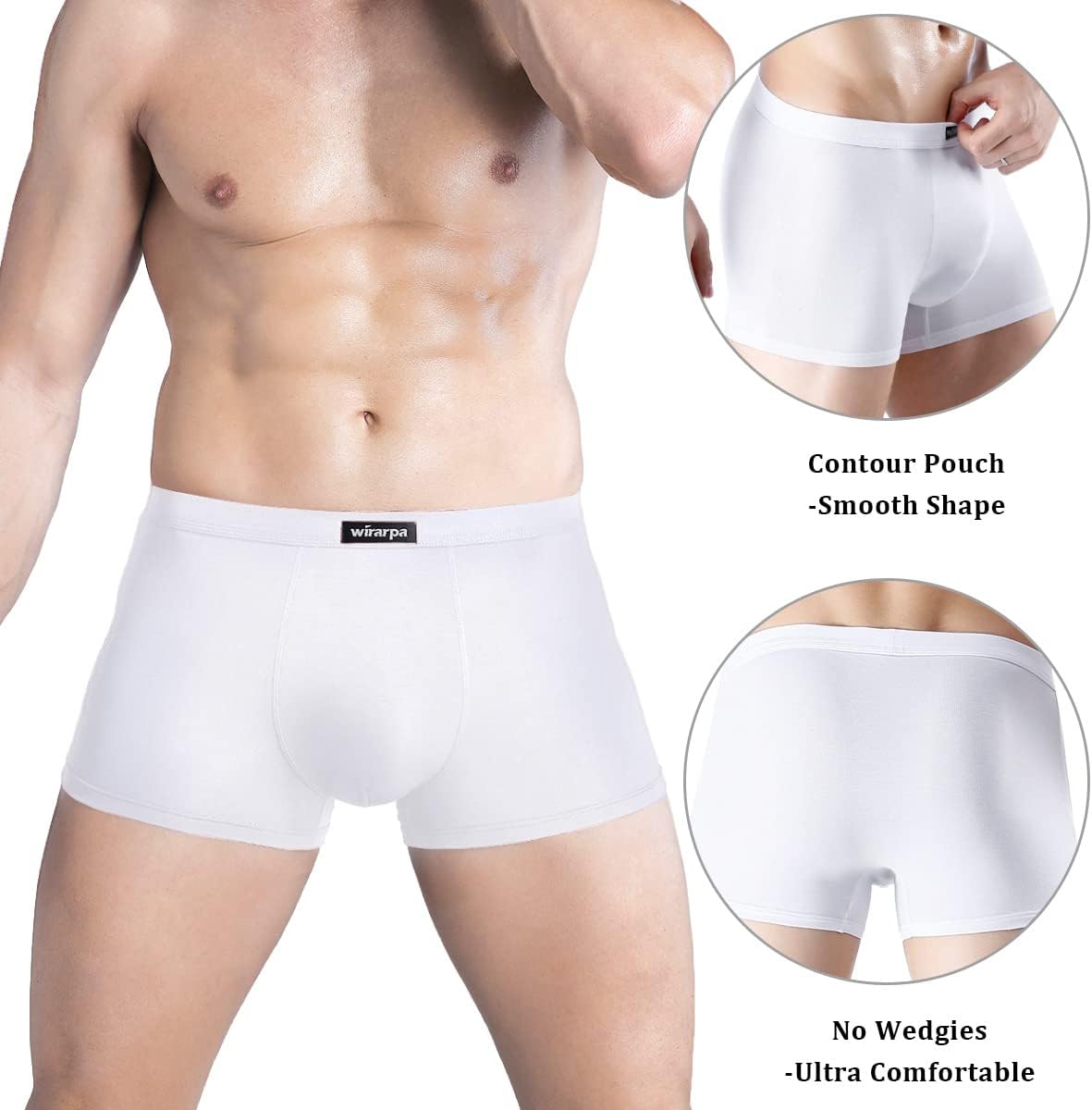 Detalle de wirarpa Men's Breathable Modal Trunks Covered Band Multipack 🩲