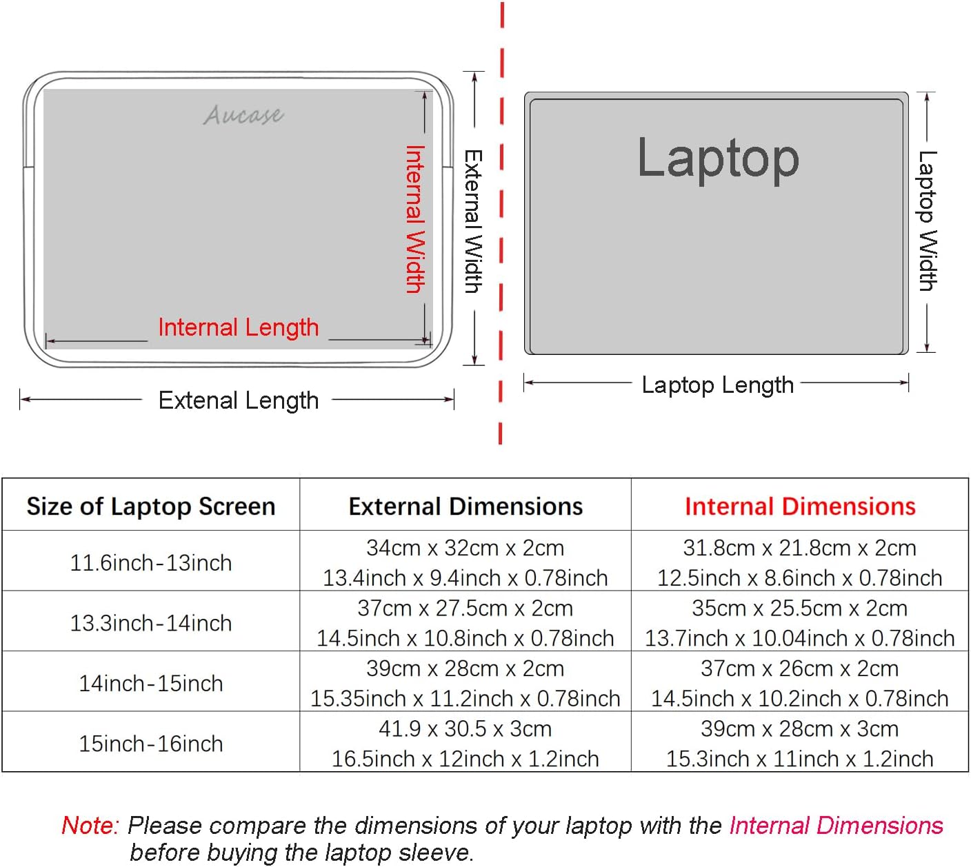 Thumbnail 5 de Aucase 15-Inch Laptop Sleeve: Thick yet Light Water-Resistant Neoprene Protection