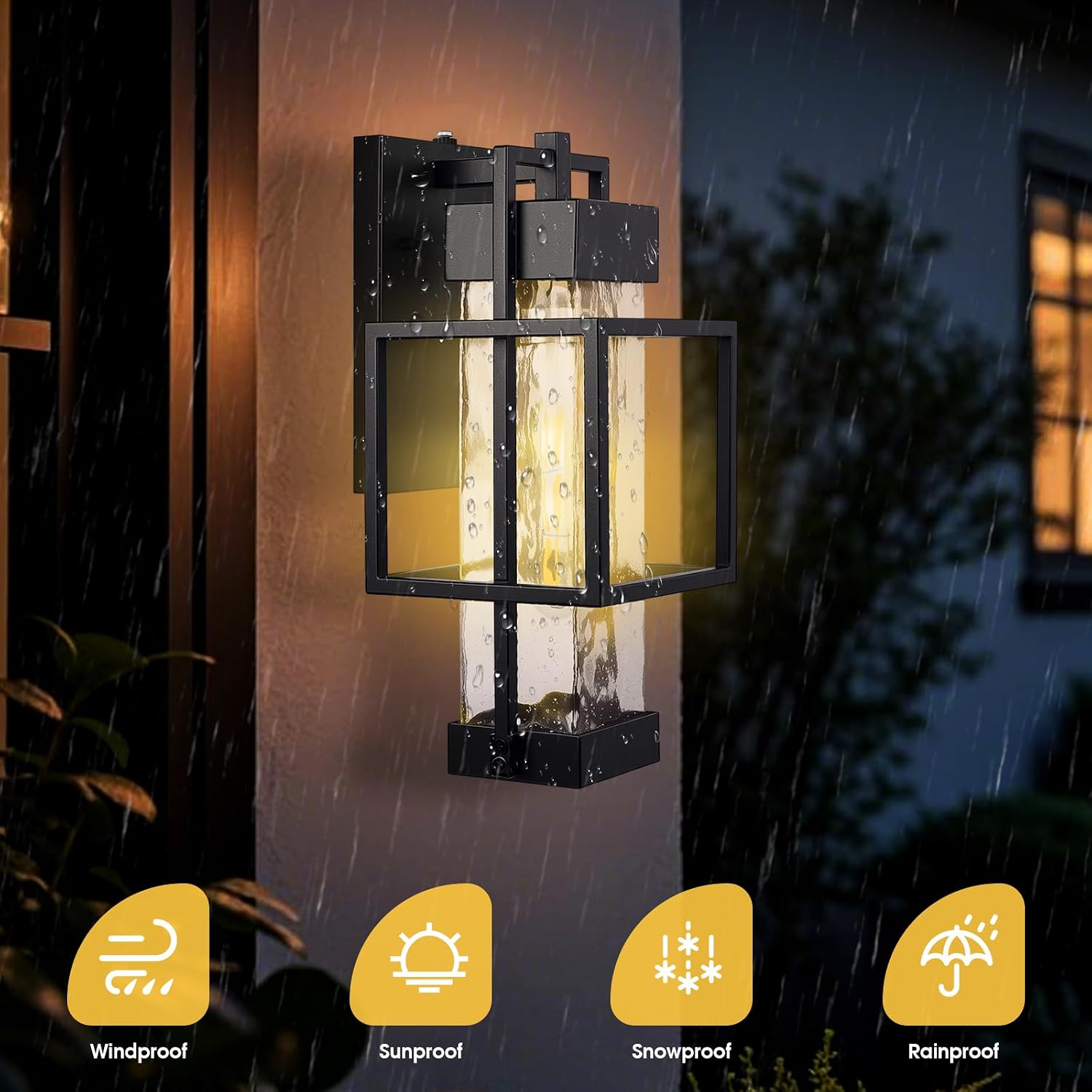 Thumbnail 2 de tjjsllhbe CA016 Dusk-to-Dawn Outdoor Wall Light, Waterproof Metal Cage