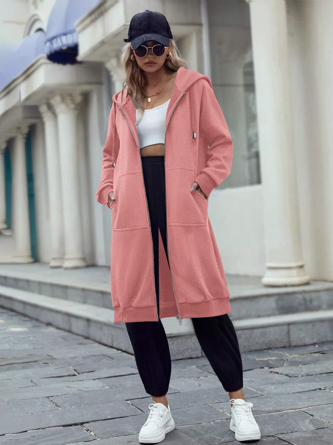 Thumbnail 4 de ELESOL Women Casual Zip-Up Fleece Hoodie S-XXXL