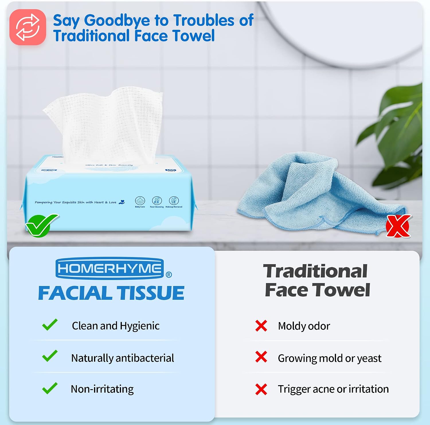 Thumbnail 4 de HOMERHYME HR-11VC600CT Disposable Face Towels, 600 Count, Lint-Free