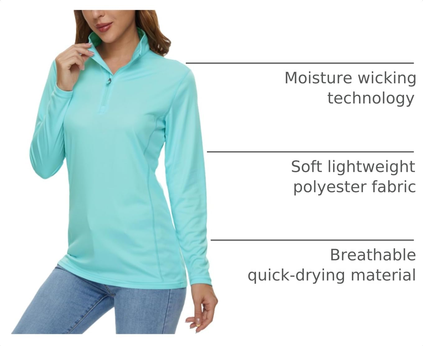 Detalle 2 de MAGCOMSEN Women's Quarter-Zip Sun Shirt Polyester