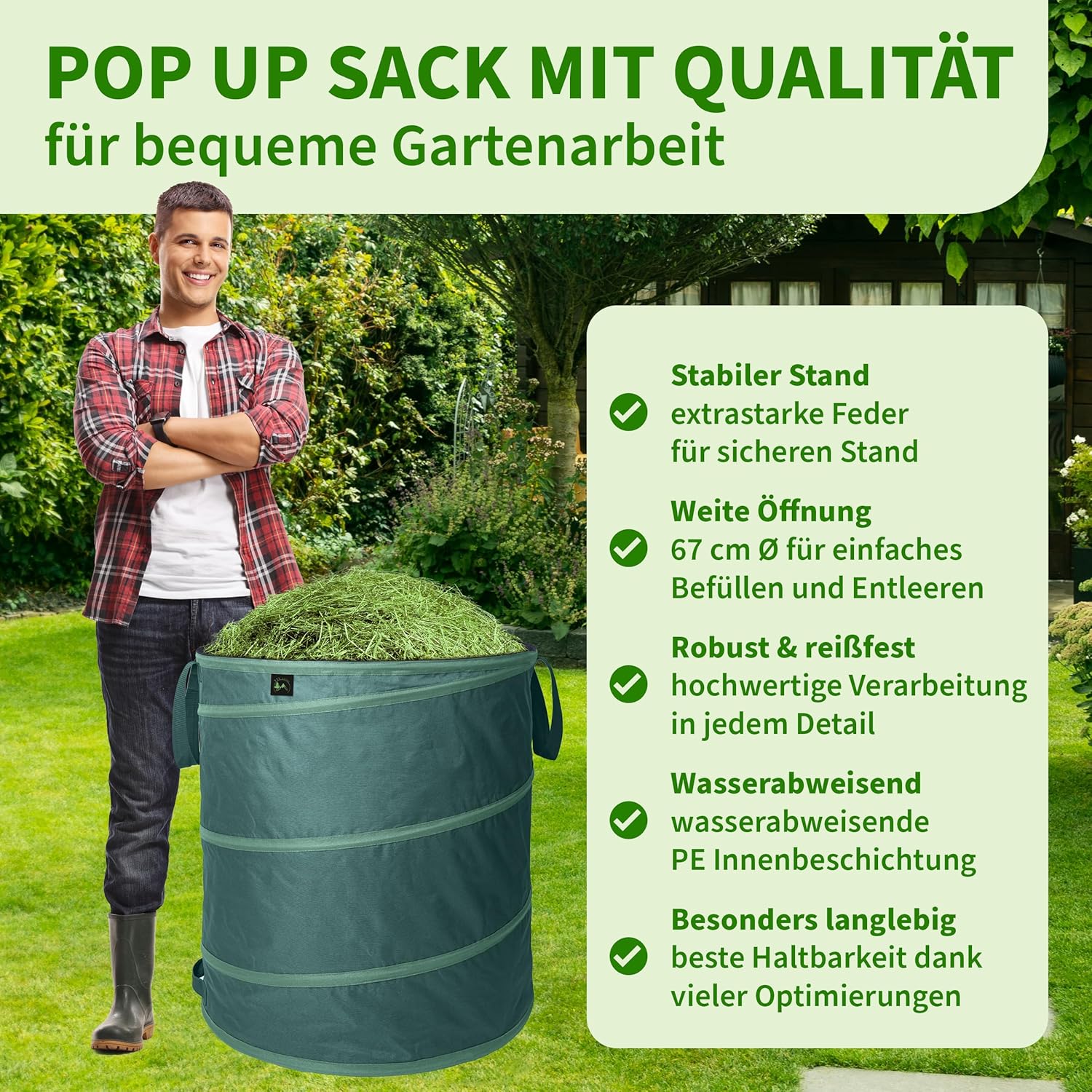 Thumbnail 2 de TTL GARDEN 2x 270L Premium Pop-Up Gartensack (220 g/m², 600D Oxford, 2er Set)