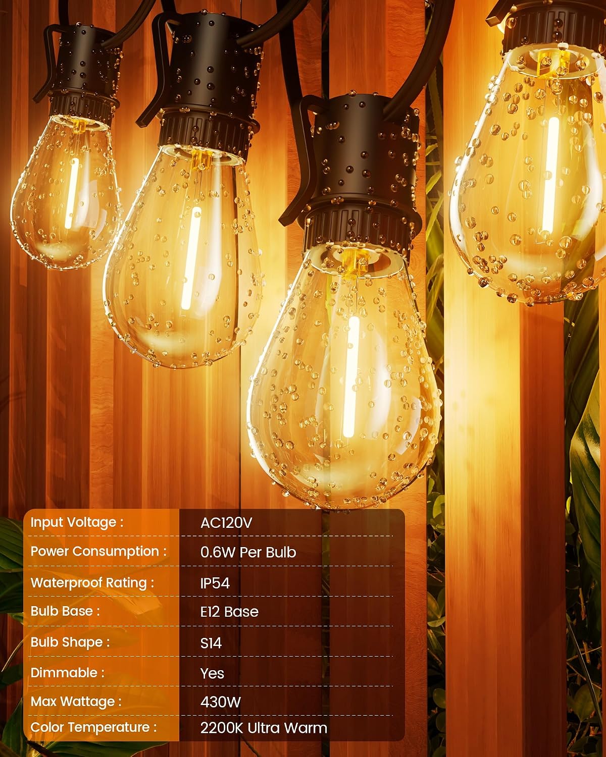 Thumbnail 6 de Outdoor String Lights 120 ft