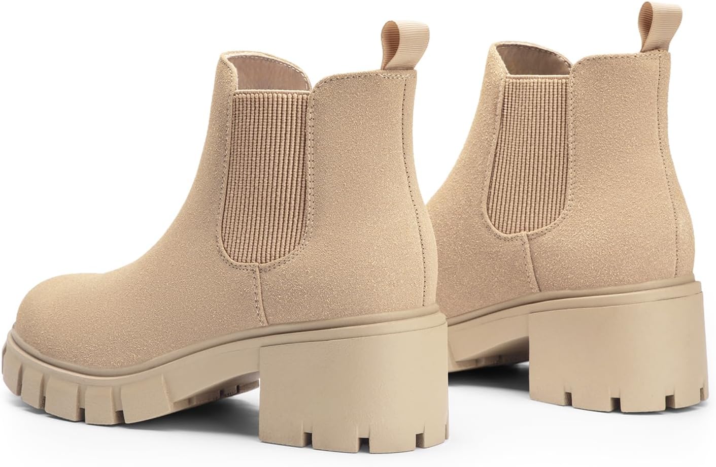 Thumbnail 5 de Athlefit Women's Chelsea Ankle Boots with 2.3-Inch Chunky Heel and Lug Sole