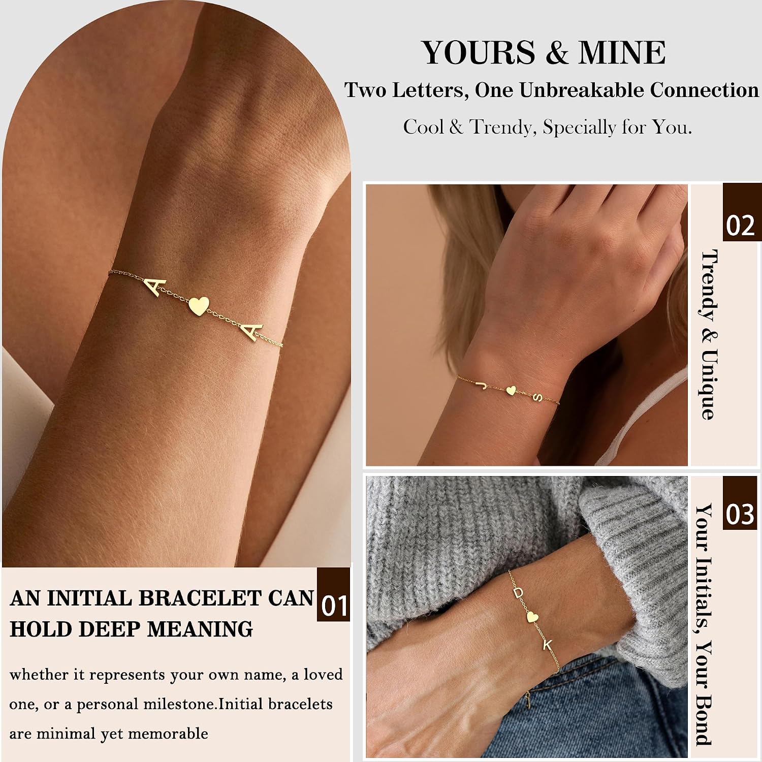 Thumbnail 5 de Gold-Plated Initial Bracelet with Two Initials