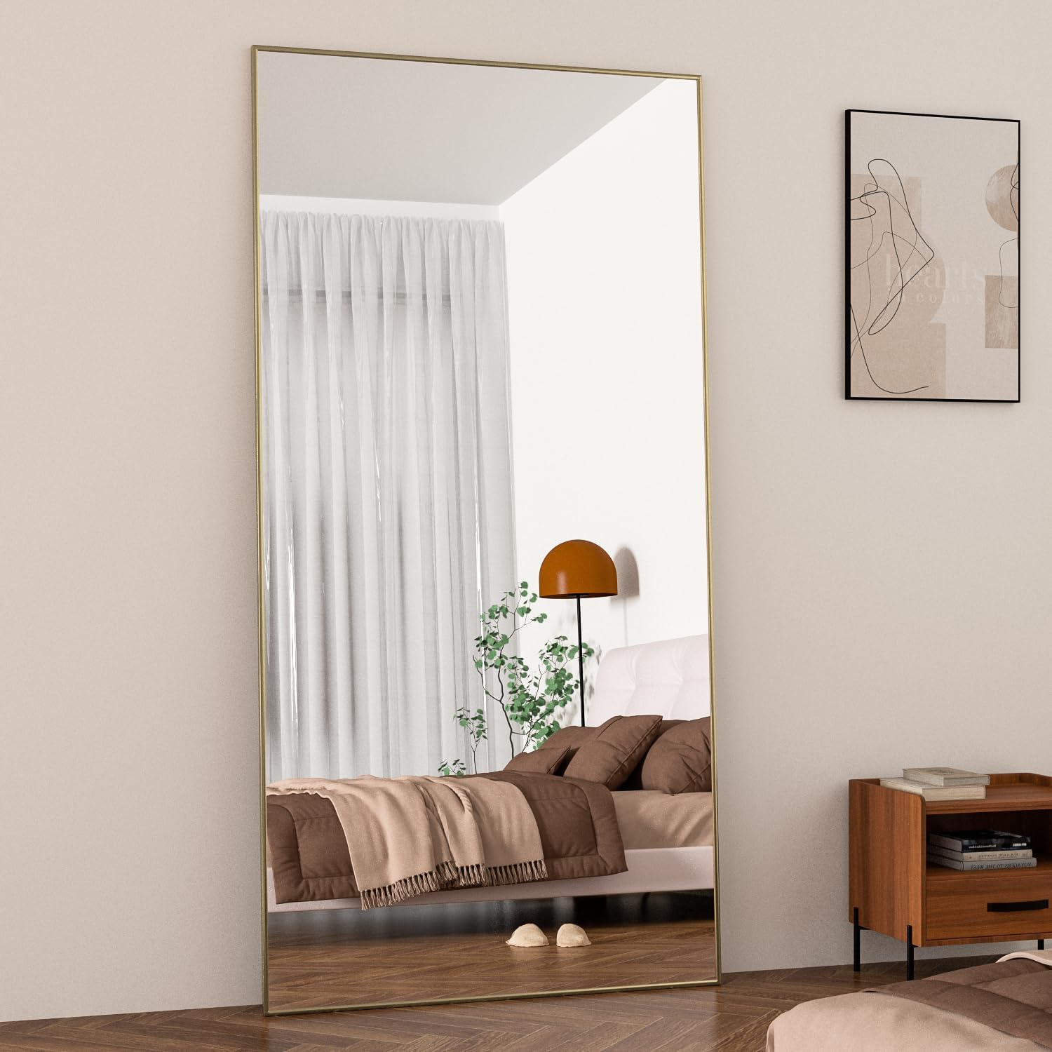 Detalle de CASSILANDO Alloy Full Mir-7132-Gold staande spiegel 180 x 80 cm, goud