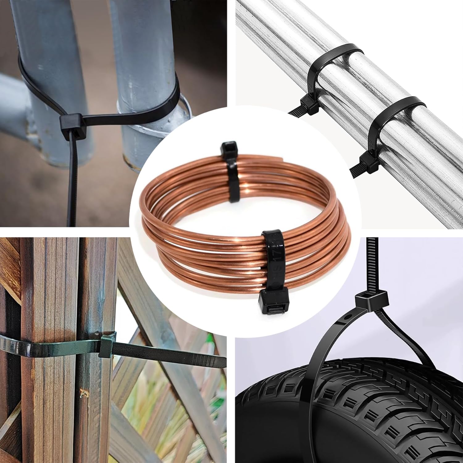 Detalle de Black Zip Ties Heavy Duty 20 Inch, 40 Pack
