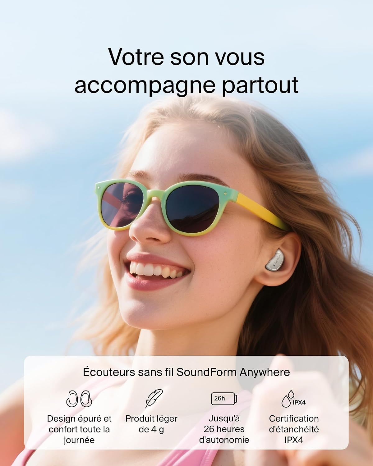 Detalle 2 de Belkin SoundForm Anywhere Écouteurs Bluetooth 26h