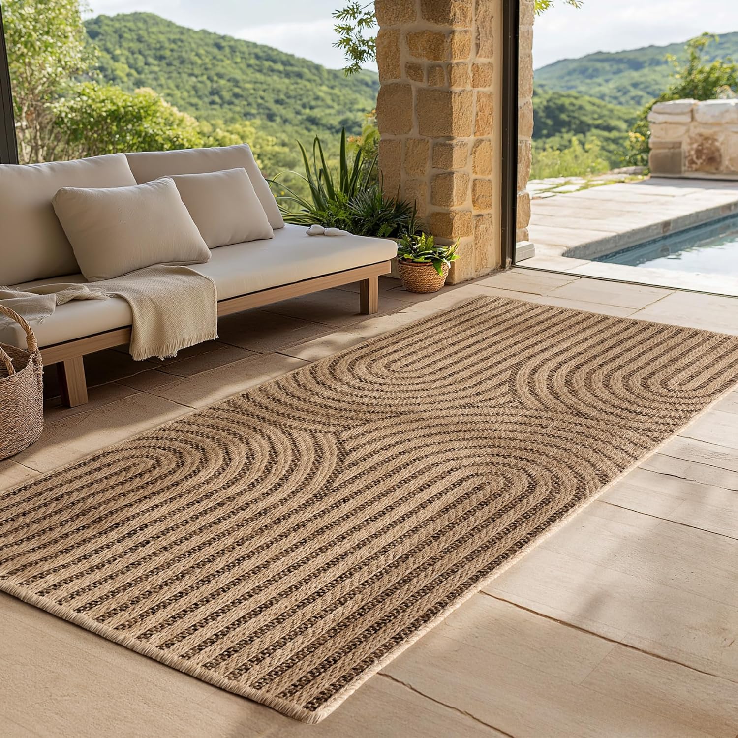 Thumbnail 6 de SIMPEX Indoor/Outdoor Teppich 200x290 cm – wetterfest, pflegeleicht im natürlichen Jute-Look
