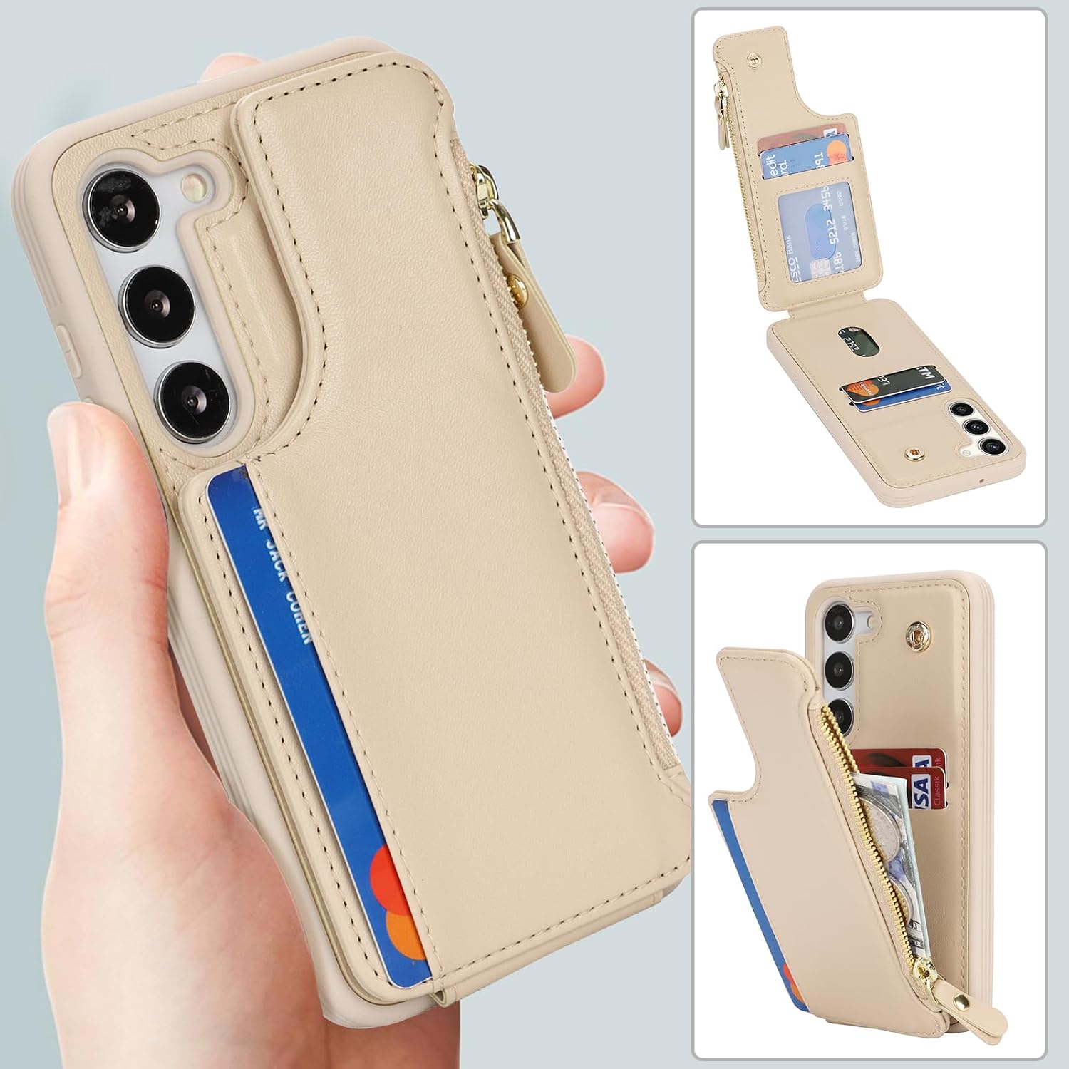 Detalle de Cavor Galaxy S23 Plus wallet case, PU leather