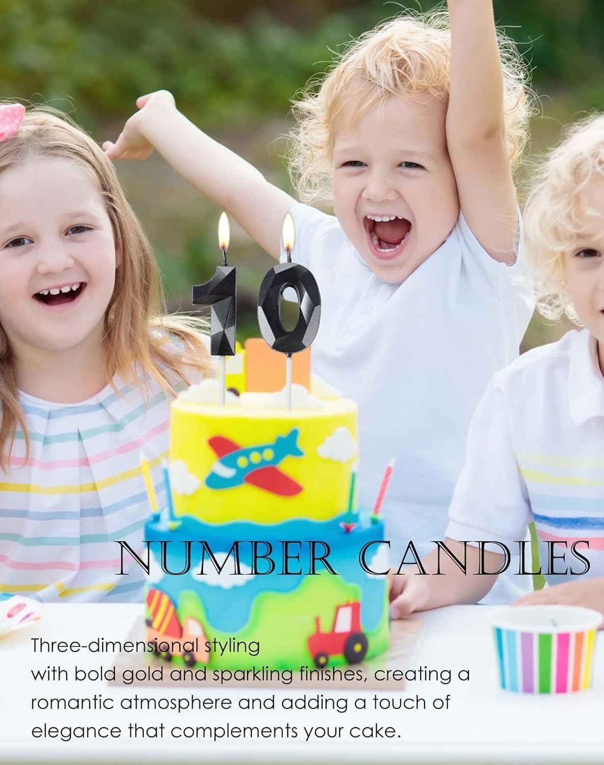 Thumbnail 6 de 22nd Birthday Number 22 Black Cake Candles (2-pack) for Cake Topper Decoration