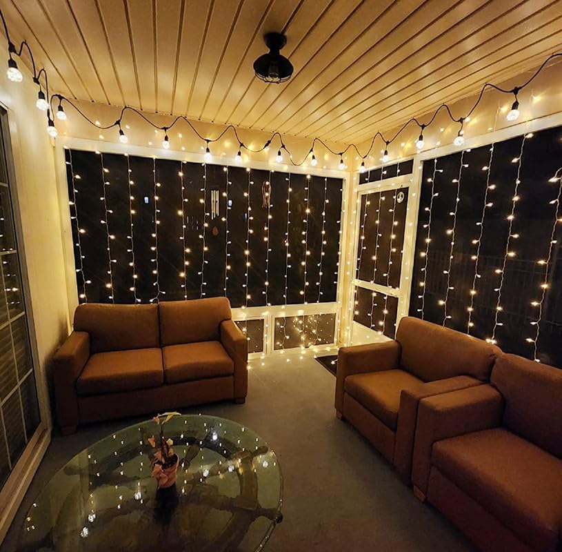 Detalle de Lepro 4300011-WW-US LED Curtain Lights, 594 Warm White LEDs, 8 Modes