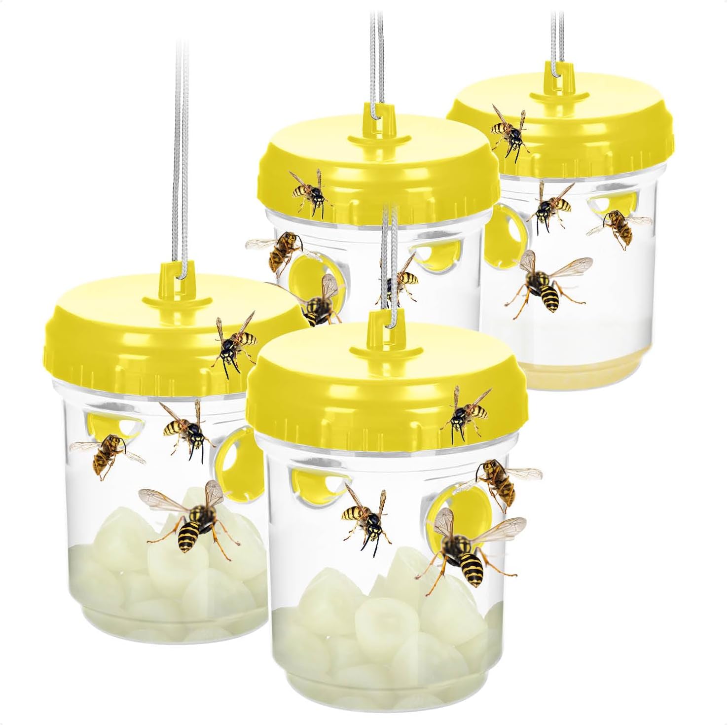 COM-FOUR® 4X Piège à guêpes – Piège Vivant écologique à suspendre, 4 pièces