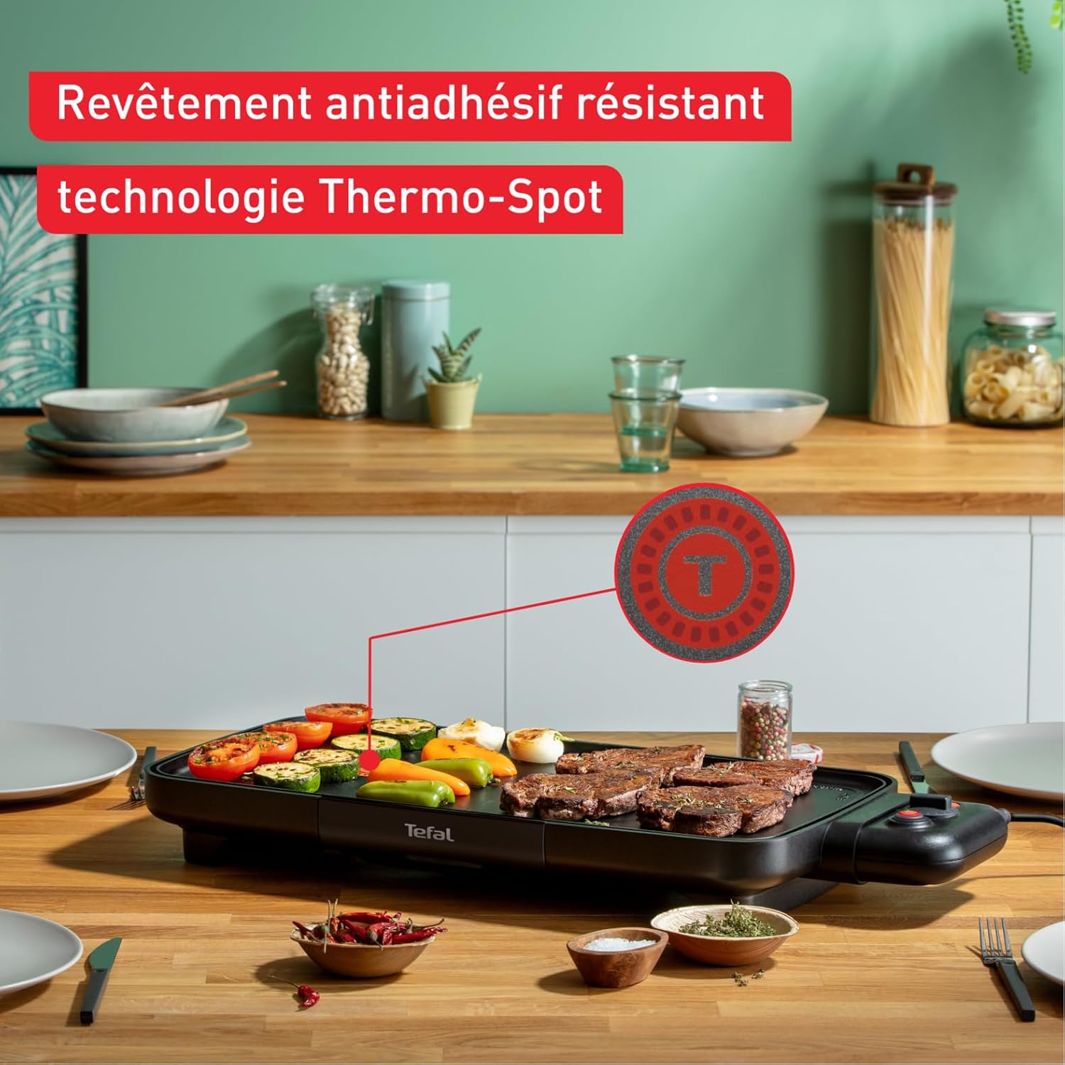 Thumbnail 3 de Tefal Booster Plancha électrique 2200 W, 2 zones