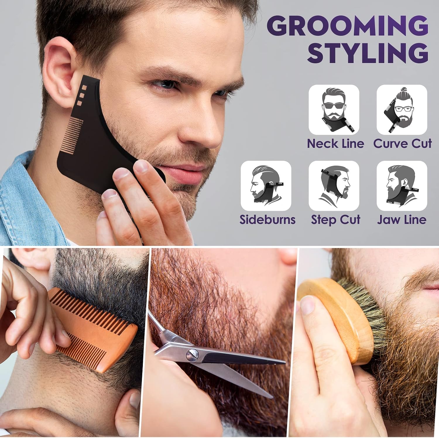Thumbnail 3 de KHOLEZ OKN-0022 baardverzorgingsset met olie, shampoo en trimtools