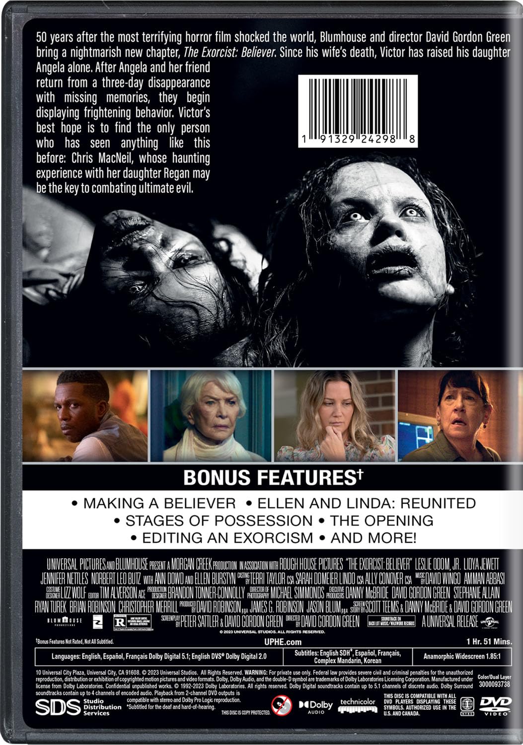 Detalle de The Exorcist: Believer DVD, R-Rated Horror Film, 111 Minutes