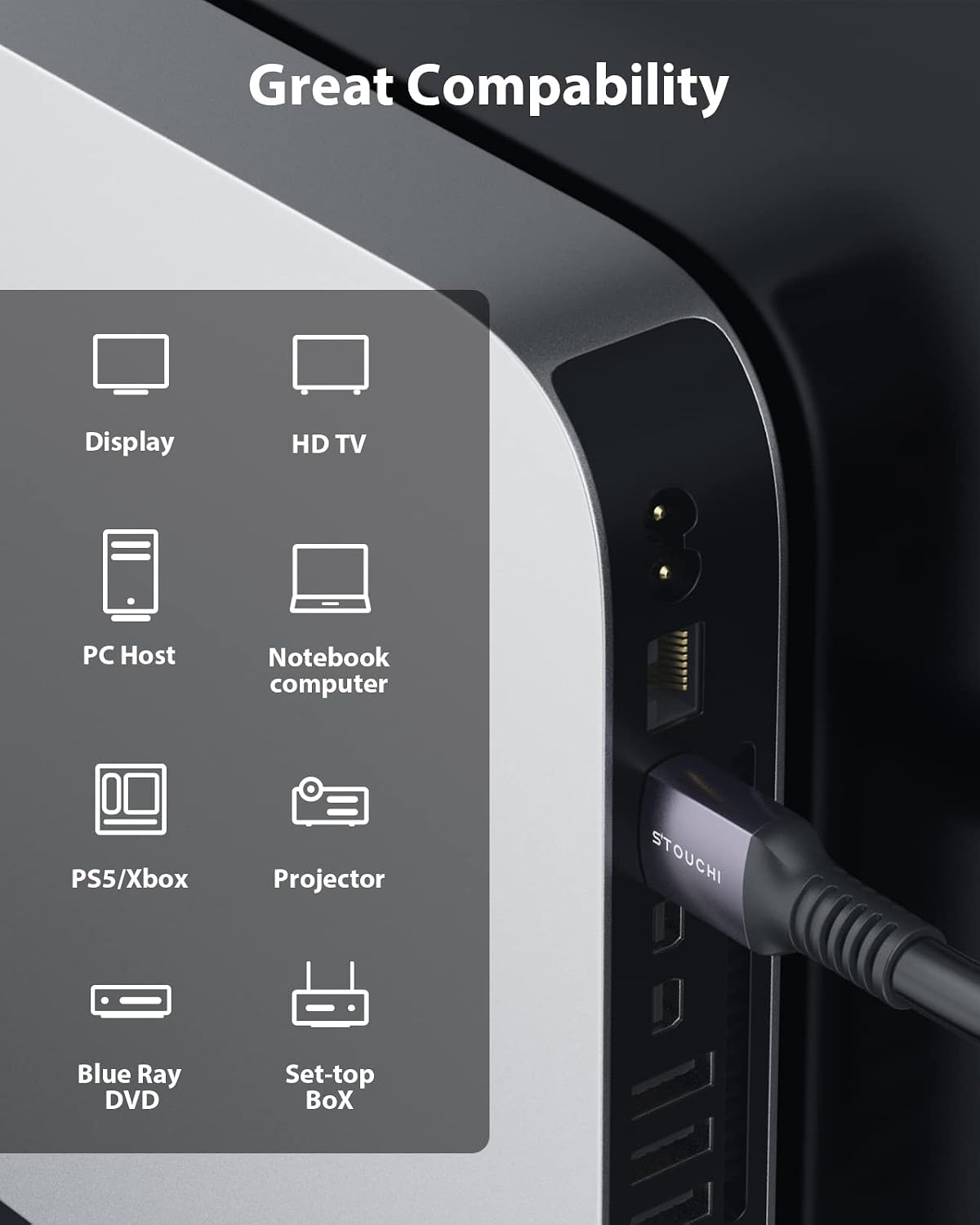 Detalle de Stouchi HDMI cable 5m for 8K60