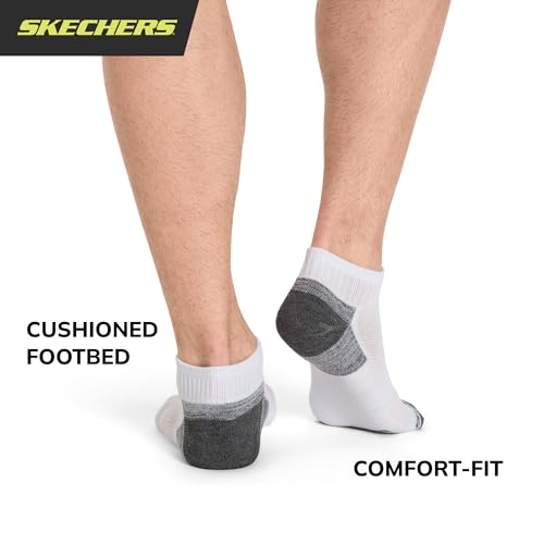 Detalle 2 de Skechers Quarter Crew Socks, blanc/gray, 10-13 ⚙
