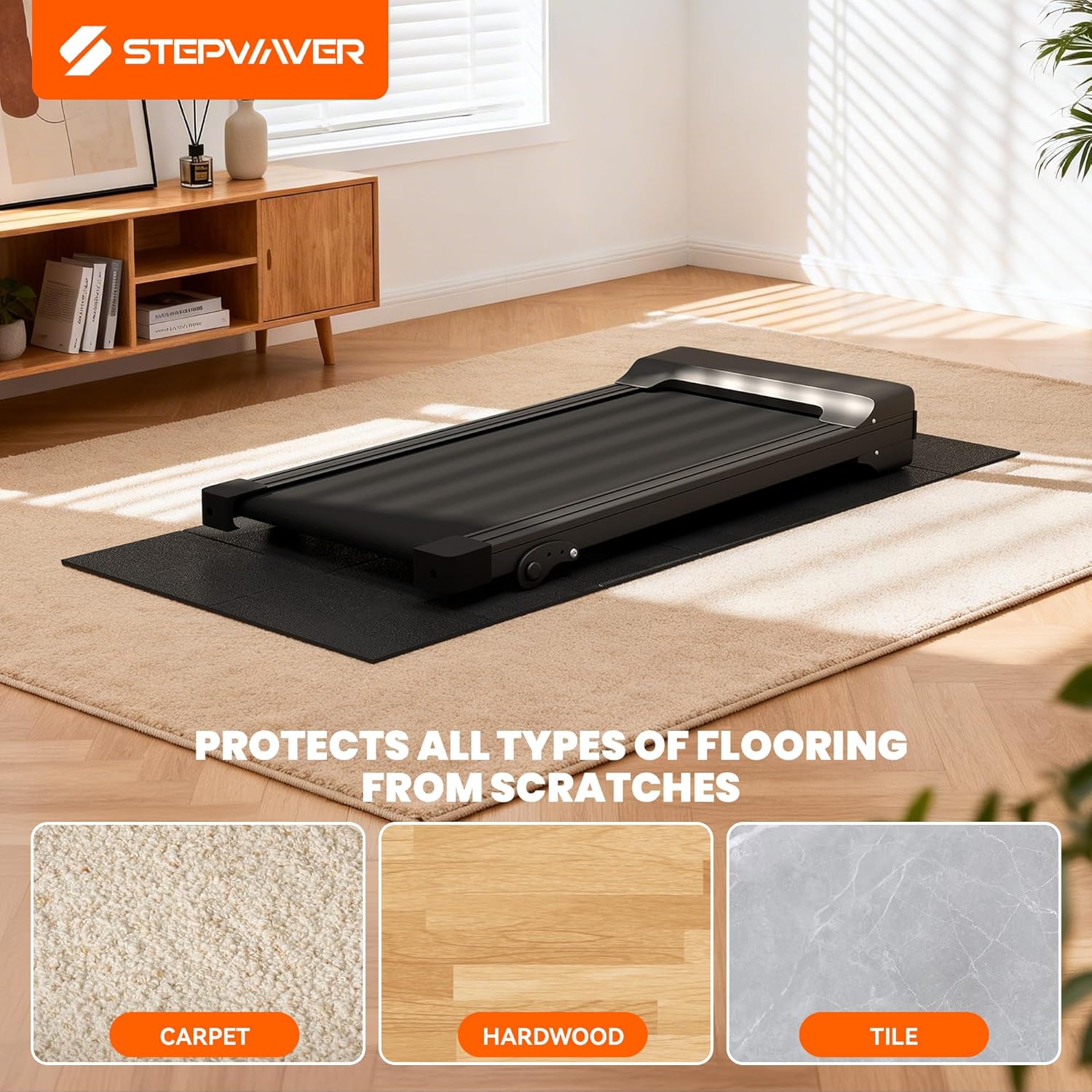 Detalle 2 de Stepwaver Walking Pad Mat, Foldable PVC Treadmill Mat, 55 x 23.6 Inches