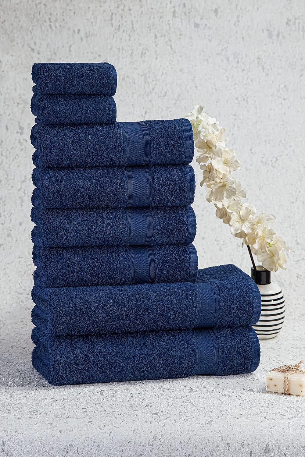 Detalle de Tuiste Saunatuch Petrolblau 2er Pack – 100 × 180 cm, 100% Baumwolle