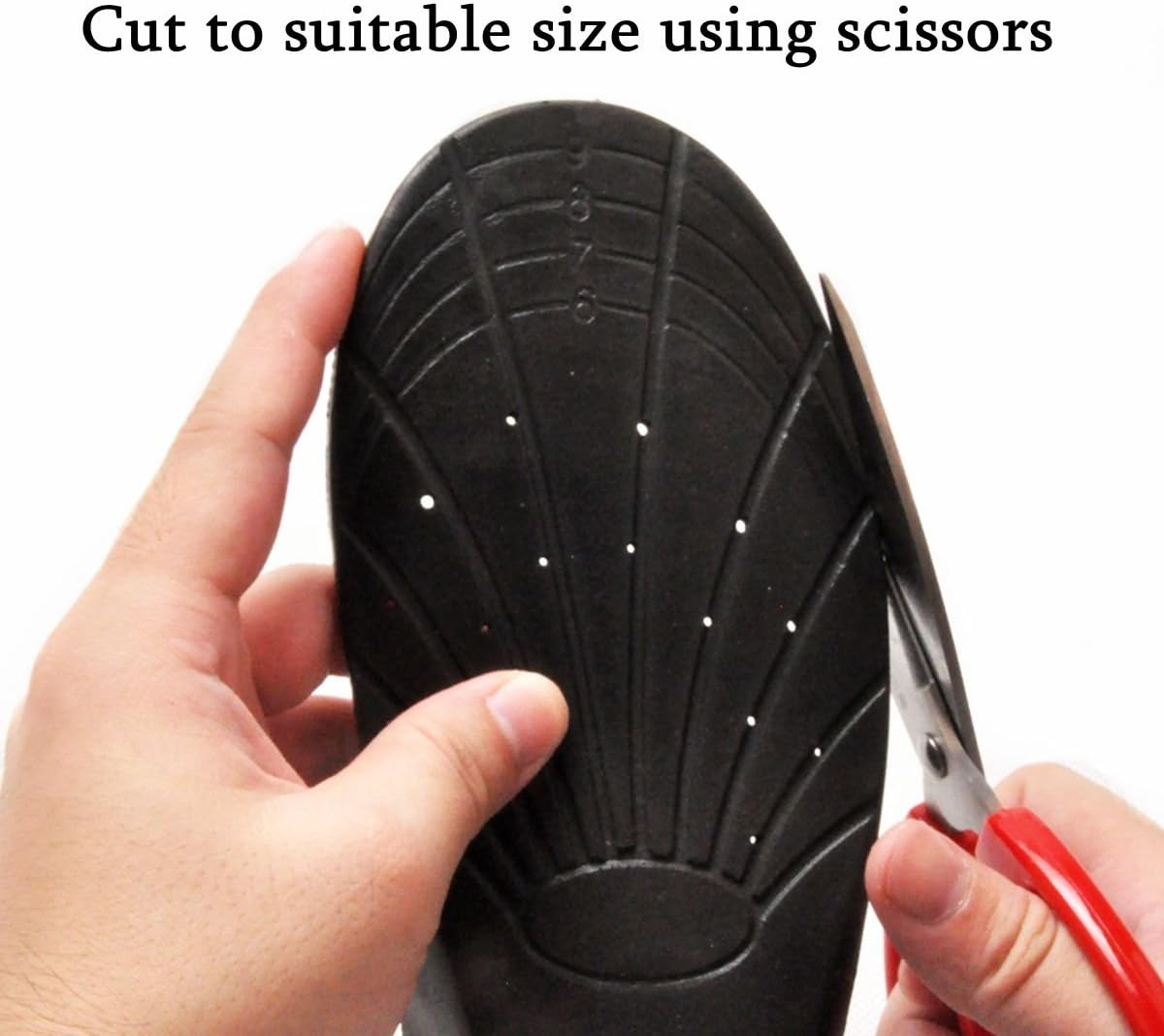 Detalle 2 de Amitataha 0099 Memory Foam Insoles, High-Arch Support, Trim-to-Fit, Size L