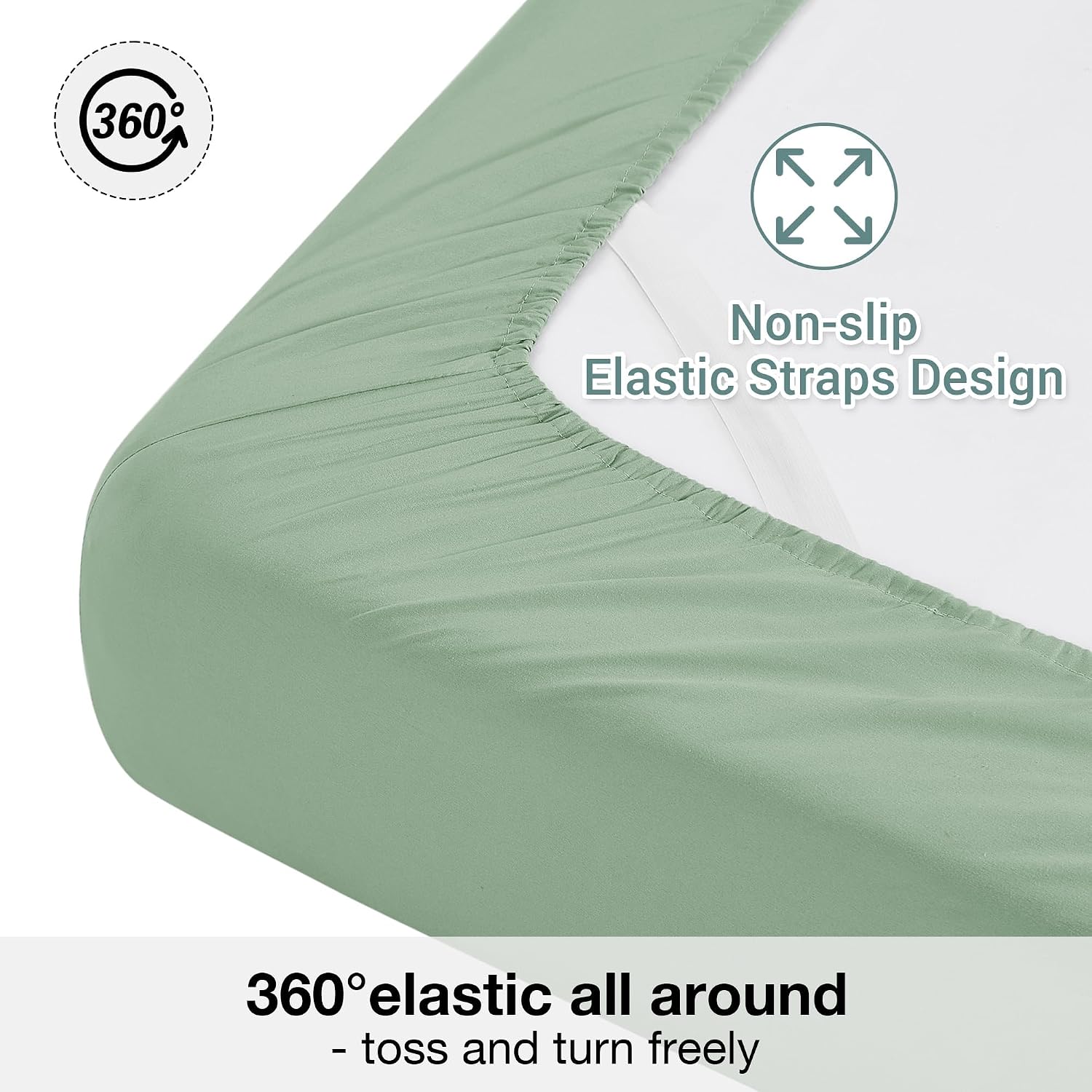 Detalle de softan SMTSAGEGREENF Full Microfibre Sheet Set, Sage Green, 15-inch Pocket
