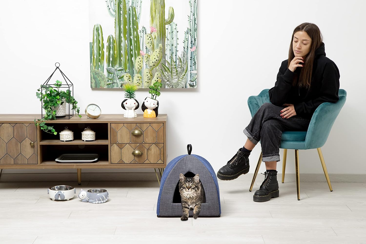 Thumbnail 1 de Baroni Home Lettino Cuccia Piramide 40x40x36 cm 🐾