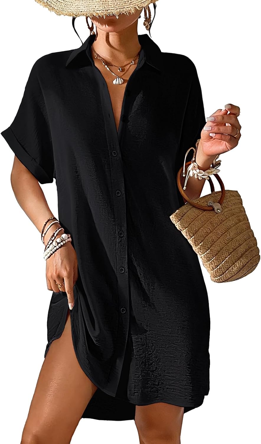Detalle de Tanmolo Damen Strandkleid – leichter Bikini Cover Up für Sommer und Strand