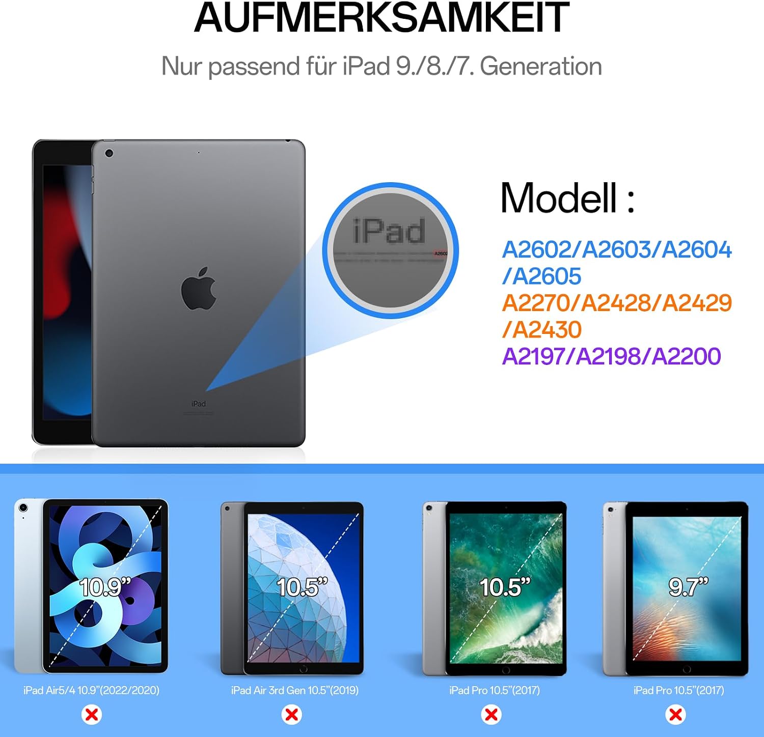 Thumbnail 4 de zoyu Hülle mit Tastatur iPad 10,2 9./8./7. Gen