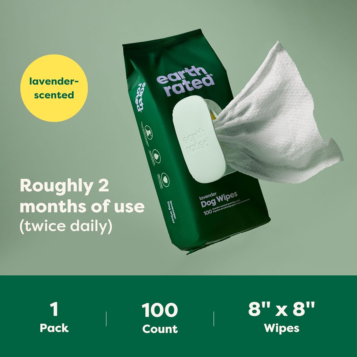 Thumbnail 6 de Earth Rated Dog Wipes (Hypoallergenic) with Lavender Scent, 100 Count