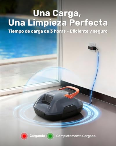 Detalle de Gosvor Robot Limpiafondos Piscina Inalámbrico (Nuovo 2026) – Autonomía de 90 min para suelos de piscinas de hasta 80 m²