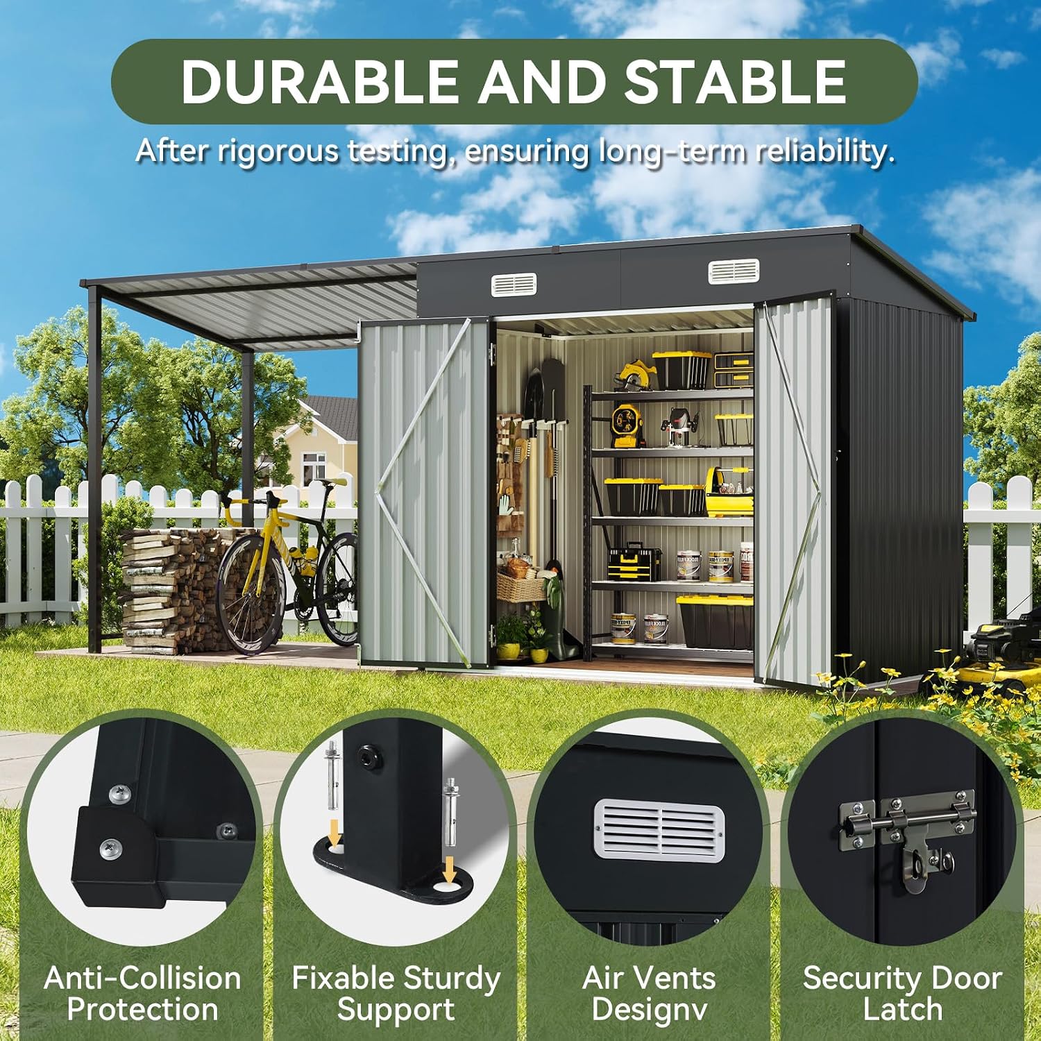 Detalle 2 de Aoxun Outdoor Storage Shed, 6x4FT