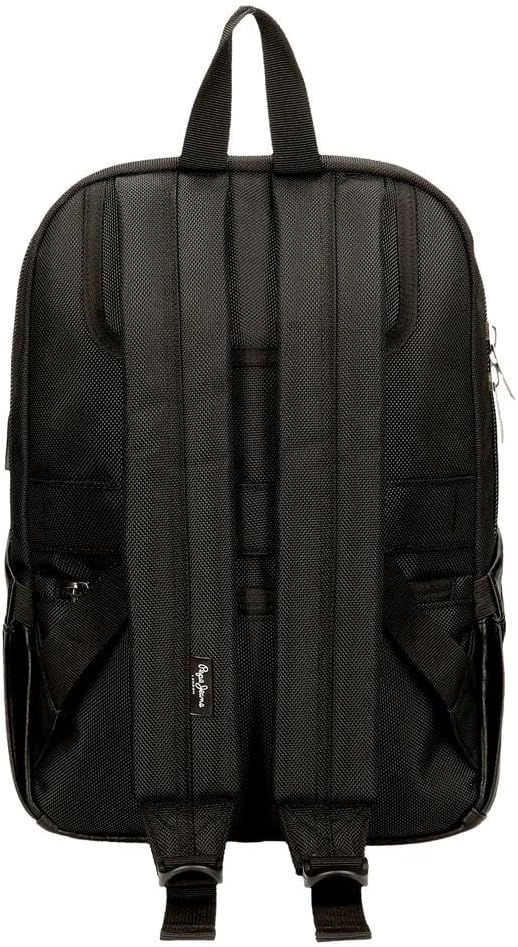 Detalle de Pepe Jeans Horley zaino in poliestere con dettagli in ecopelle, nero/marrone, per portatile fino a 13,3