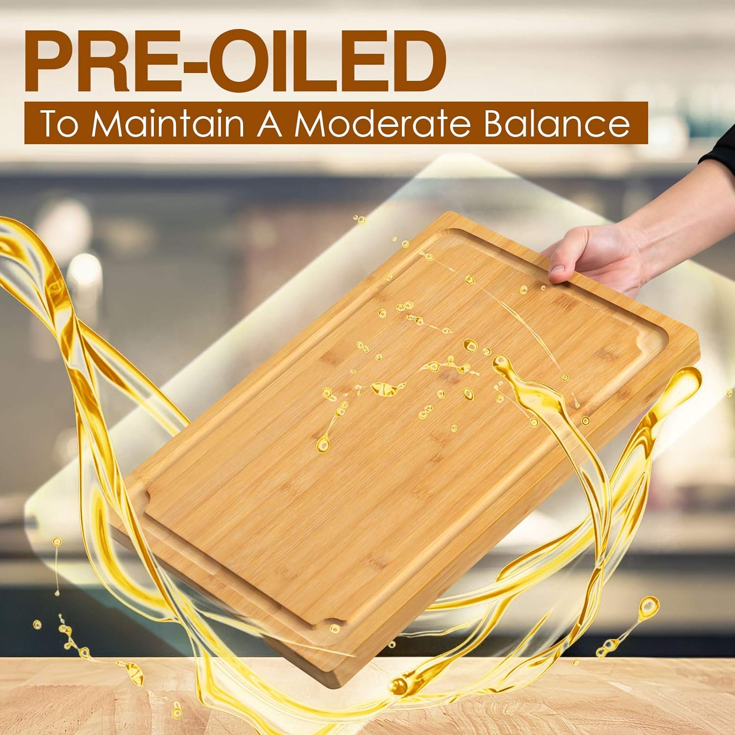 Thumbnail 4 de Extra Large Bamboo Cutting Board, 17.6" ⚙