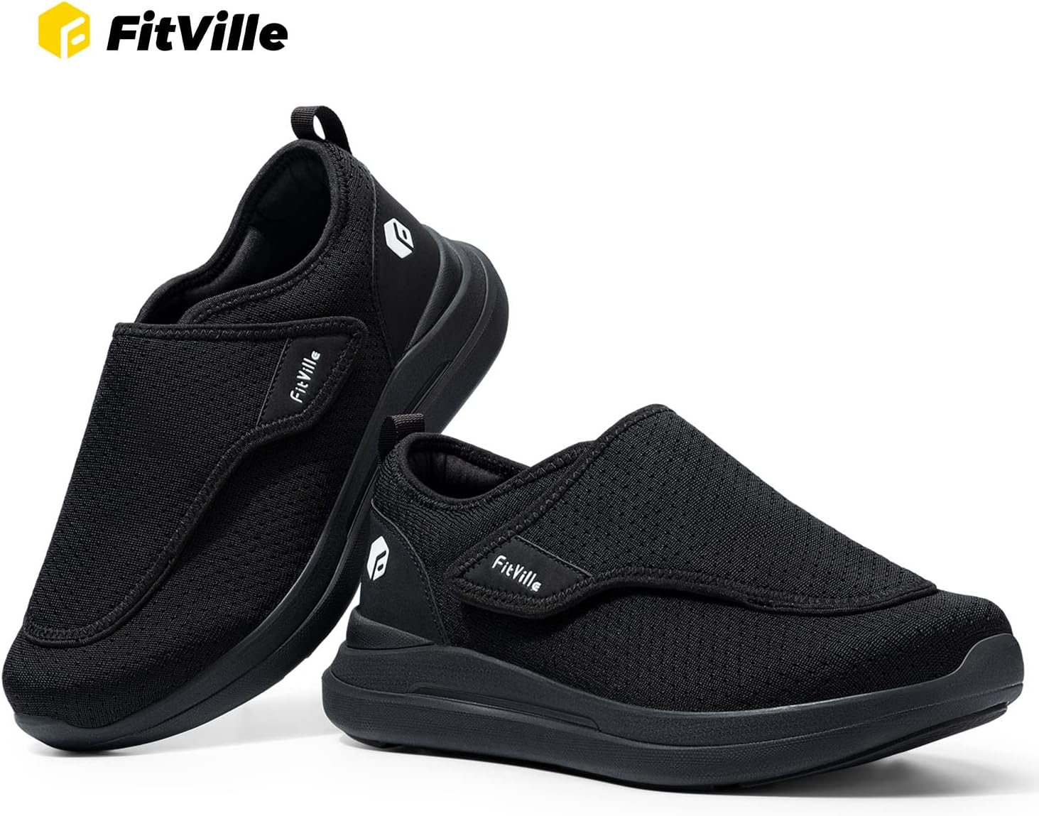 Thumbnail 6 de FitVille Mens Extra Wide Fit Diabetic Slippers: Easy Slip-On, Adjustable Orthopaedic Support