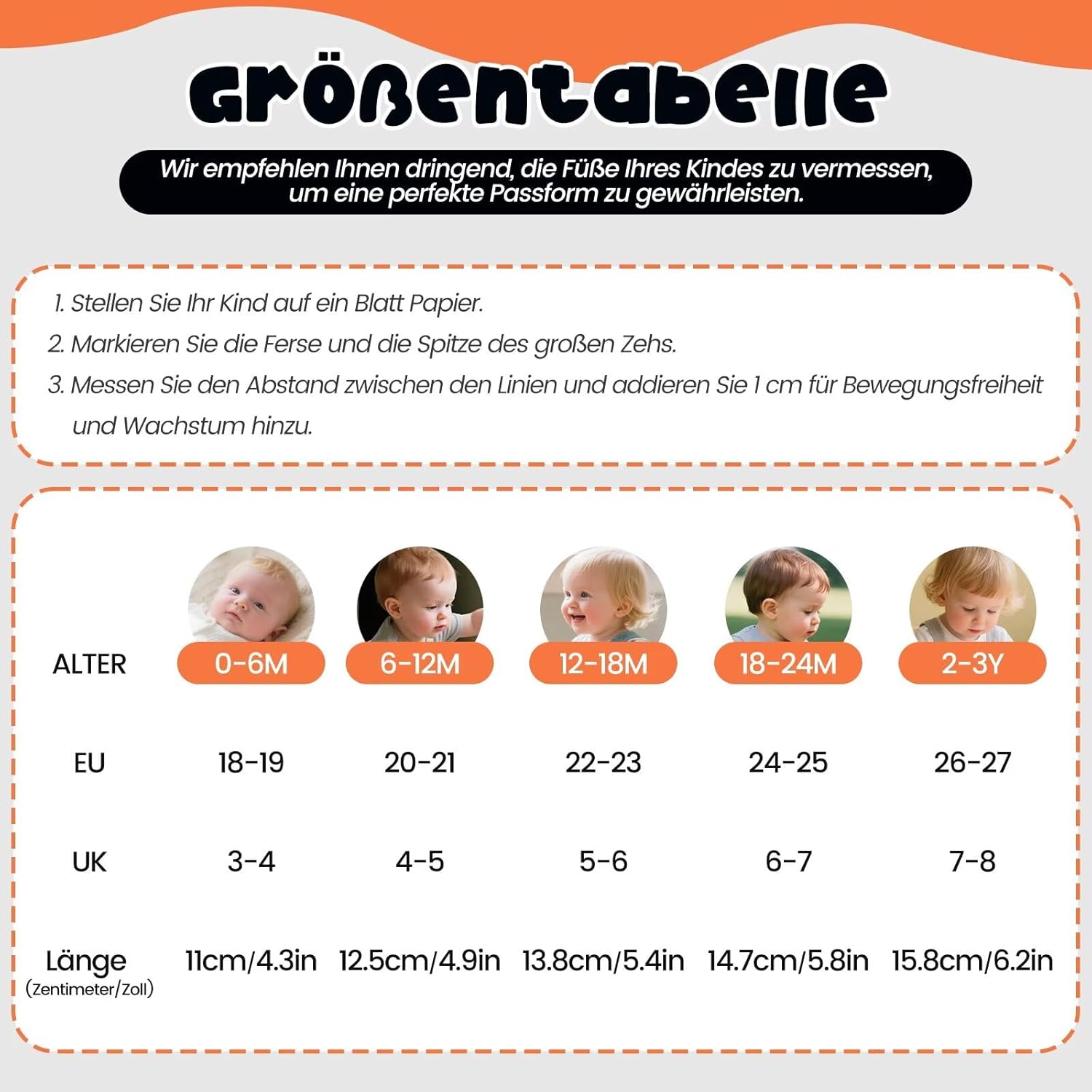 Thumbnail 4 de HMIYA Weiche Leder Krabbelschuhe Babyschuhe Lauflernschuhe mit Wildledersohlen – für 0–24 Monate