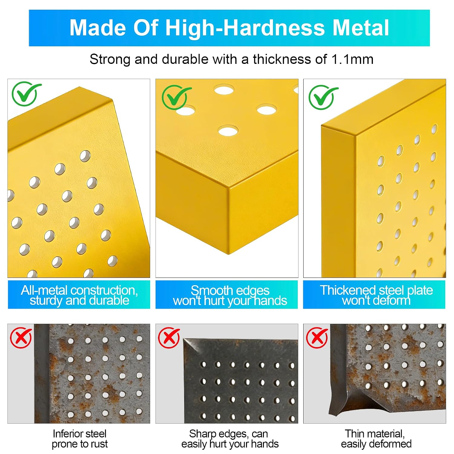 Detalle de Cityeagle Metal Pegboard Panels, 4-Pack