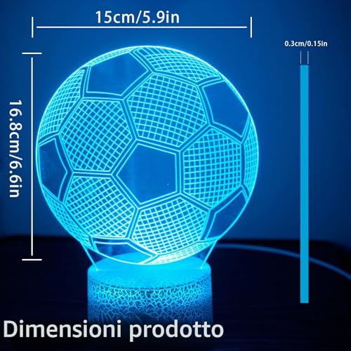 Thumbnail 1 de Skythrive Luce Notturna 3D Il Calcio Illusion Cambia Colore 16 Colori – Regalo Studio per Ragazzi e Ragazze