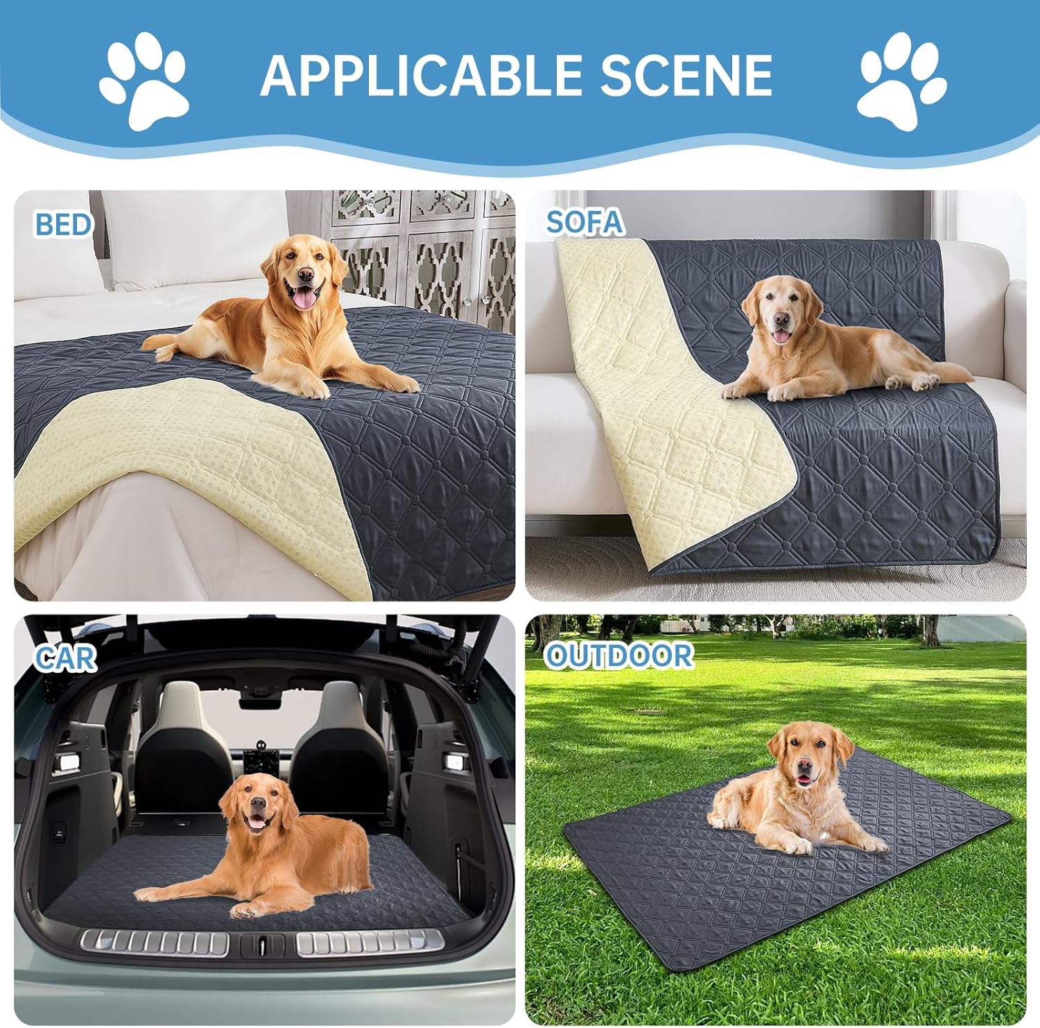 Thumbnail 5 de Guchuang Waterproof Dog Blanket for Bed (132x208 cm) – Non-Slip, Washable Sofa Cover for Couch and Bed