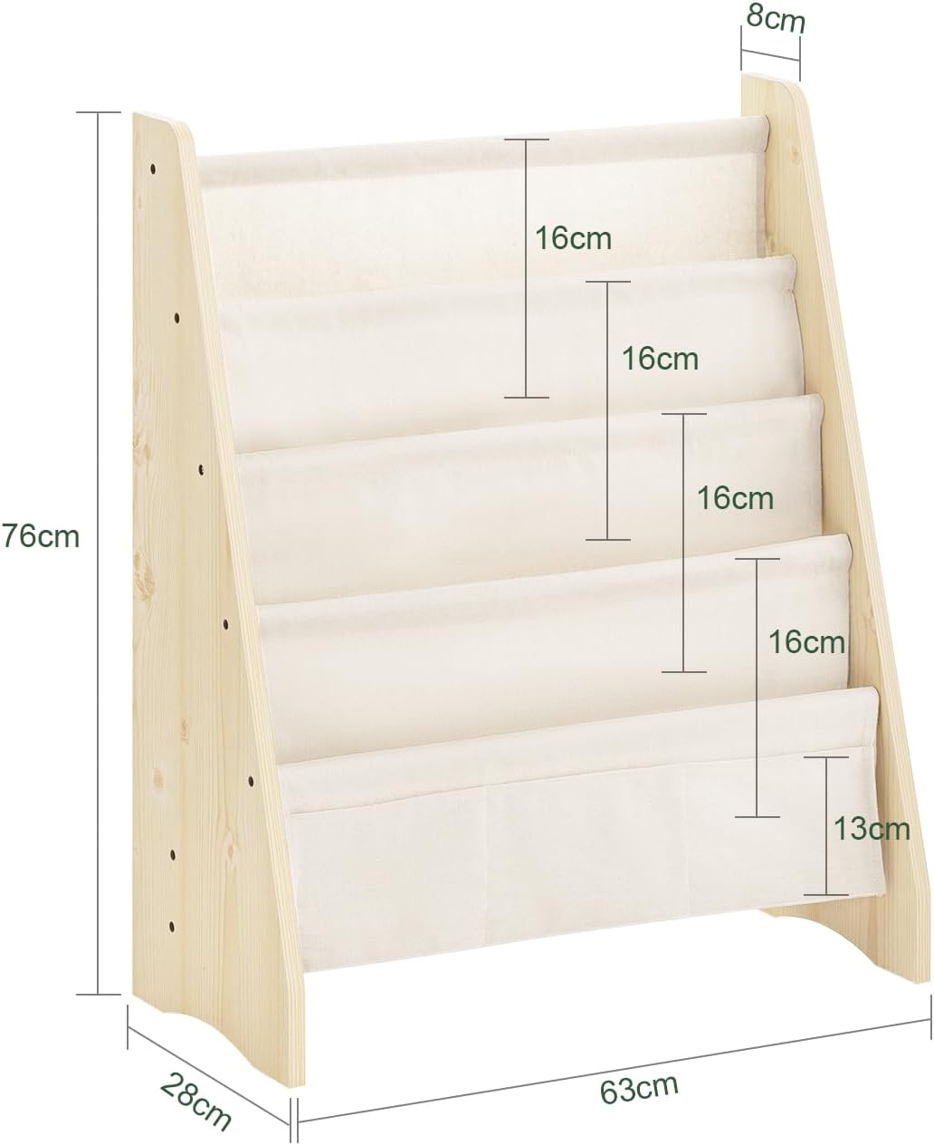 Detalle de SoBuy KMB50-N Bibliothèque enfant 63x28x76 cm
