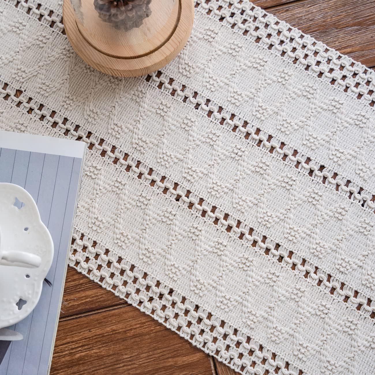 Thumbnail 6 de Alynsehom Macrame Table Runner 12x71in