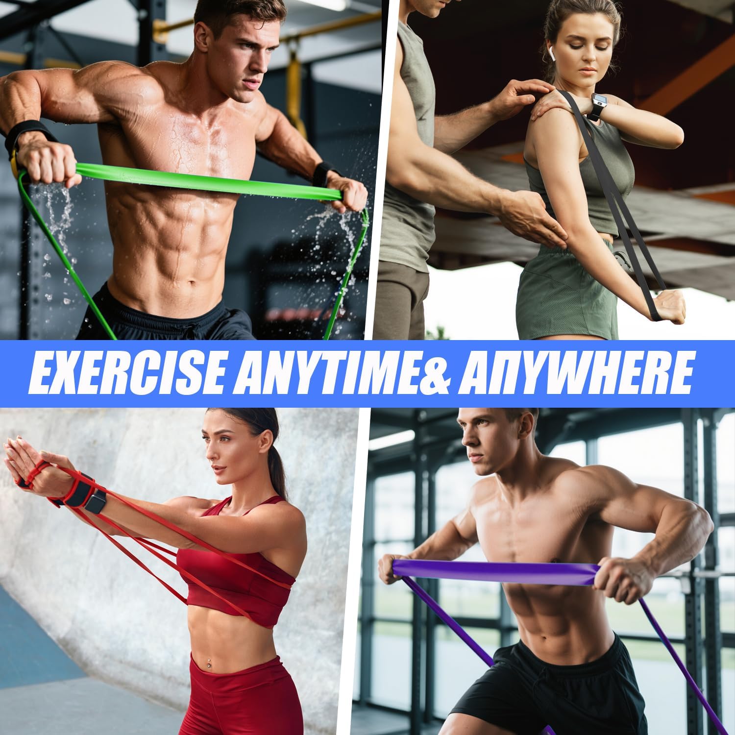 Thumbnail 6 de WHATAFIT Resistance Bands Pull Up Assist Bands Set with Handles (5-Level Progressive System)