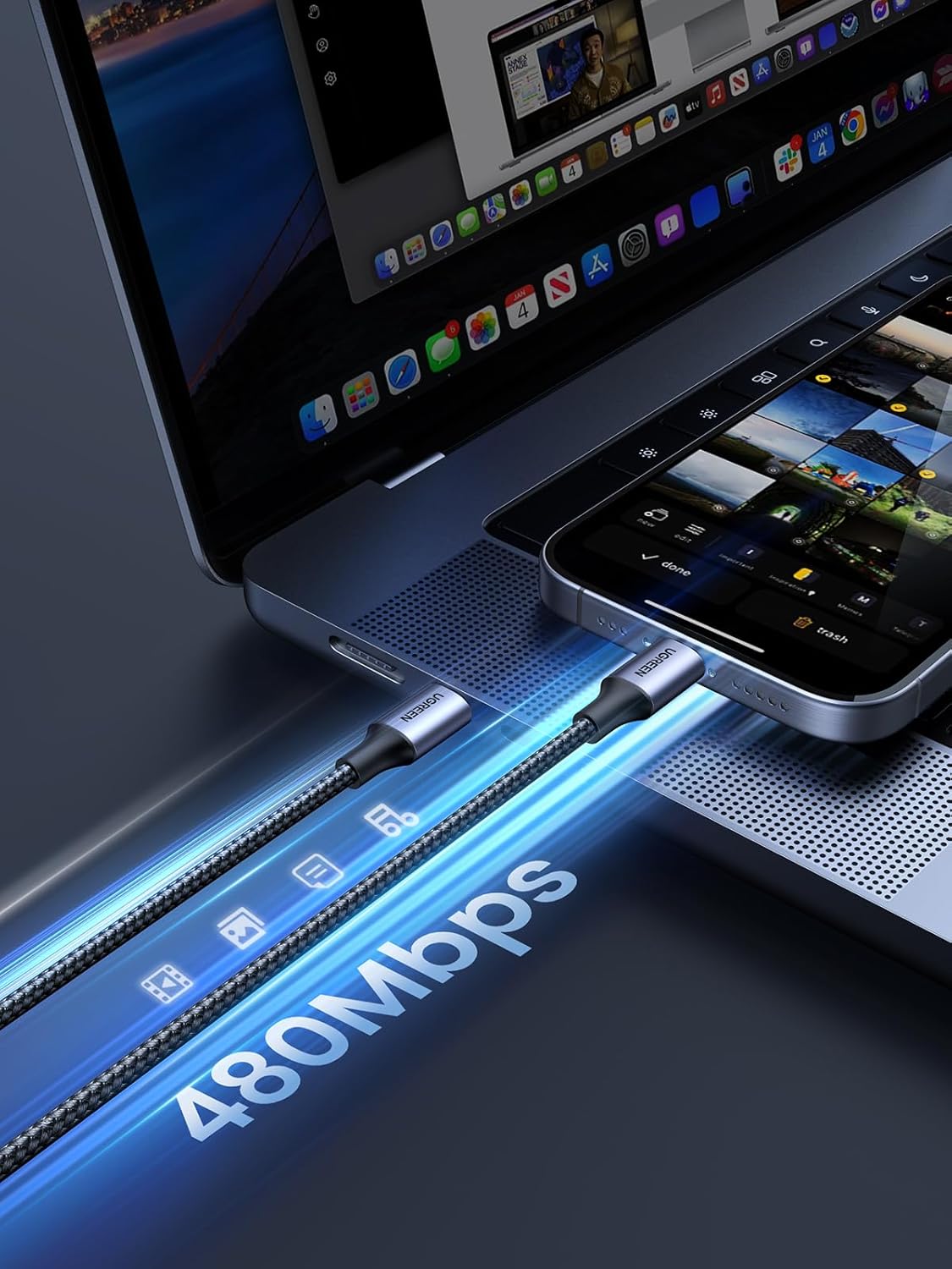 Thumbnail 4 de UGREEN USB C to USB‑C 60W charger cable 2m