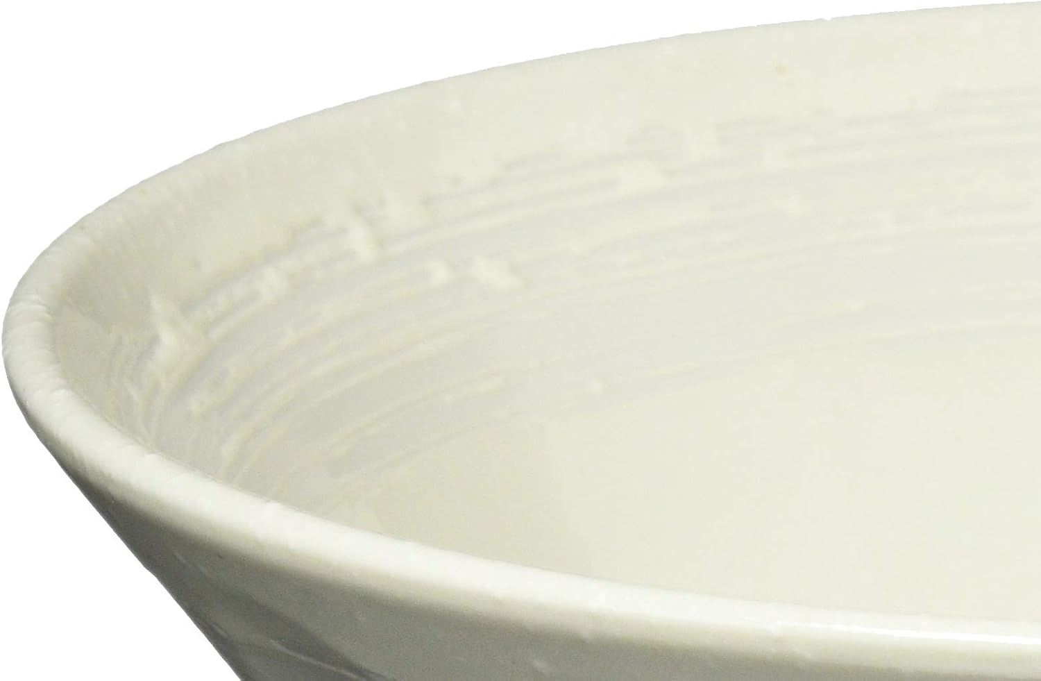 Detalle 2 de 一久 127-1313 美濃焼ラーメン丼 粉引刷毛目のソギ型・電子レンジ対応・食洗機対応