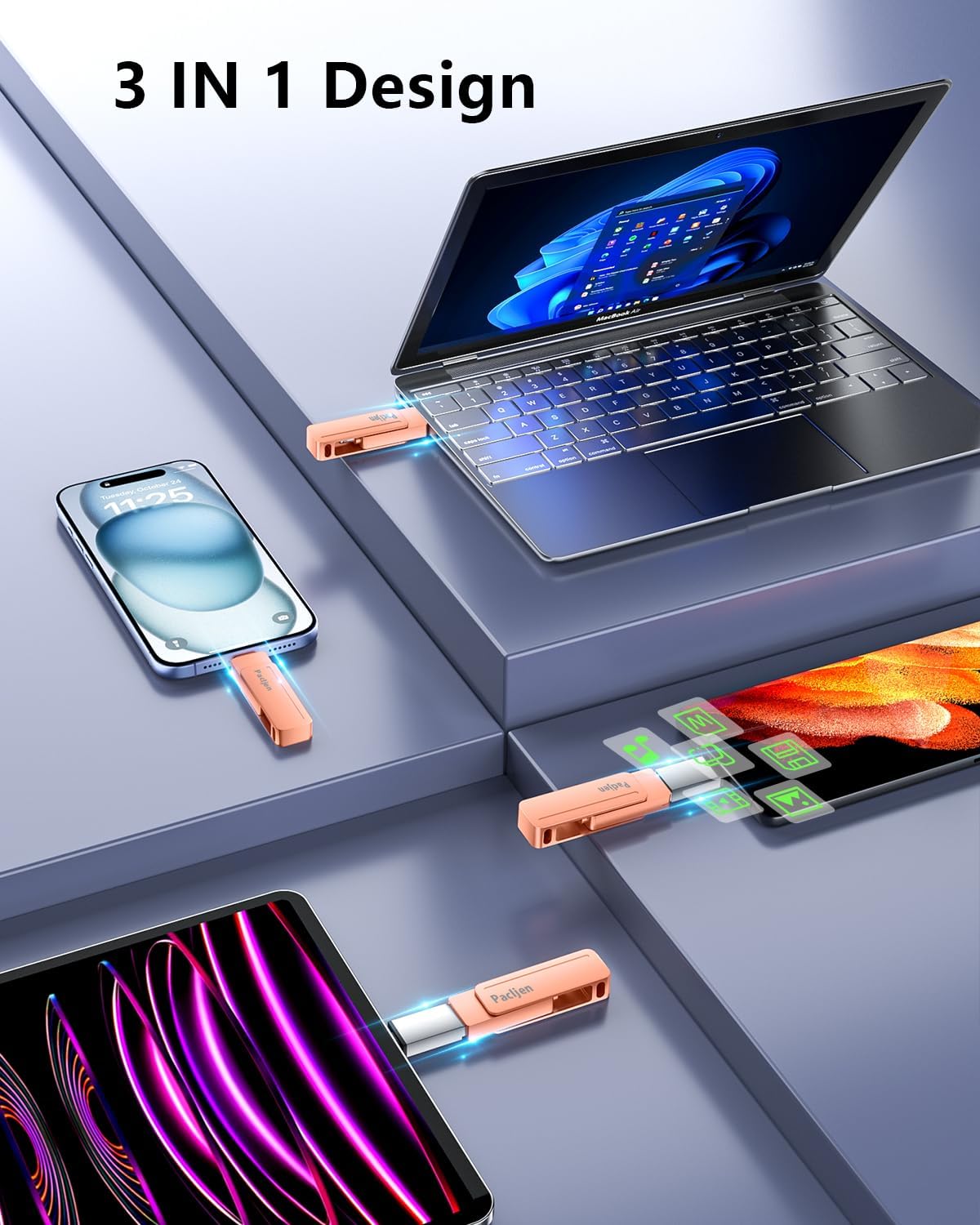 Thumbnail 2 de Pacljen Chiavetta USB per iPhone 512GB – 3 in 1, certificata MFi