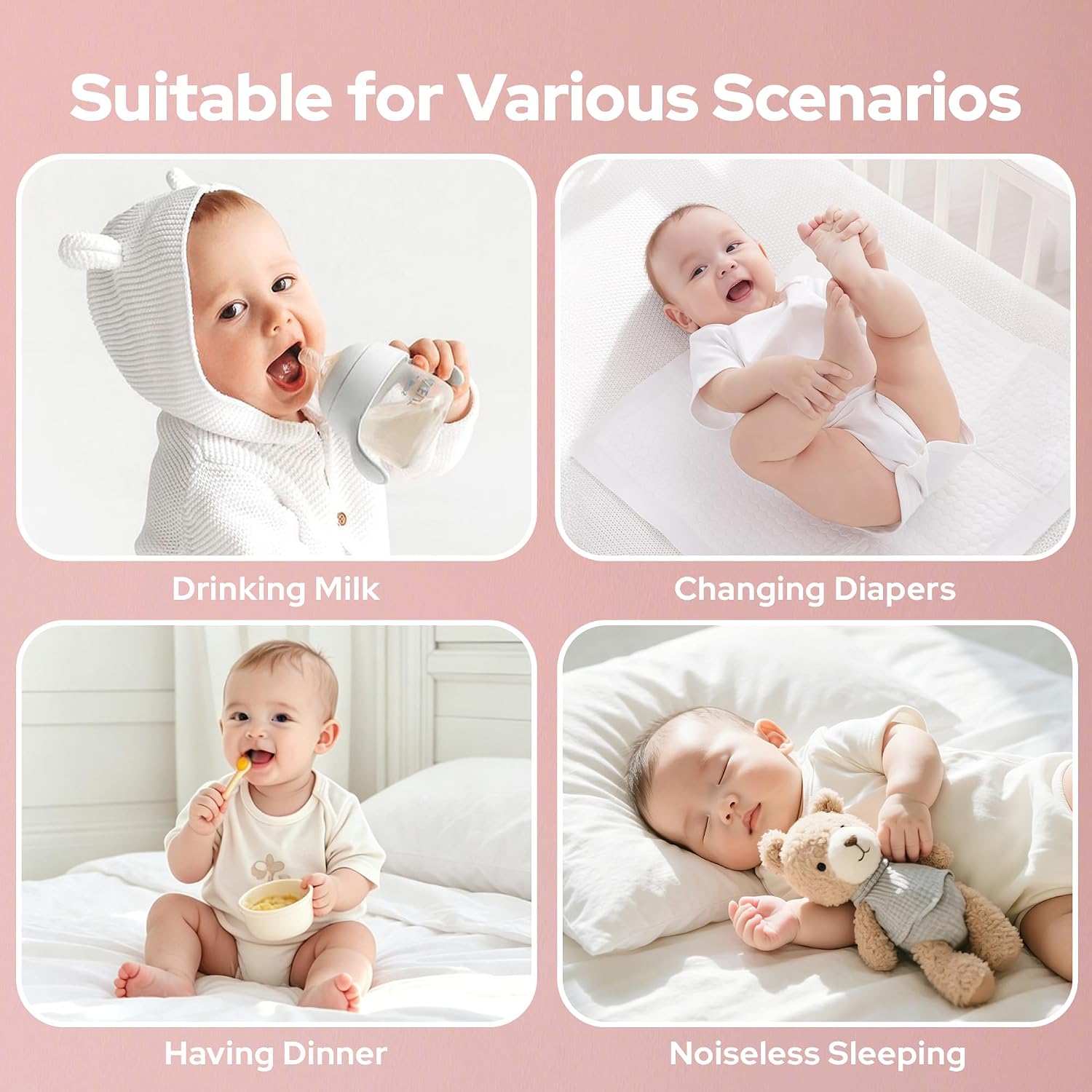 Thumbnail 6 de BEDLORE Mini Crib Mattress Protector, Waterproof 2-Pack, White, 38" x 24