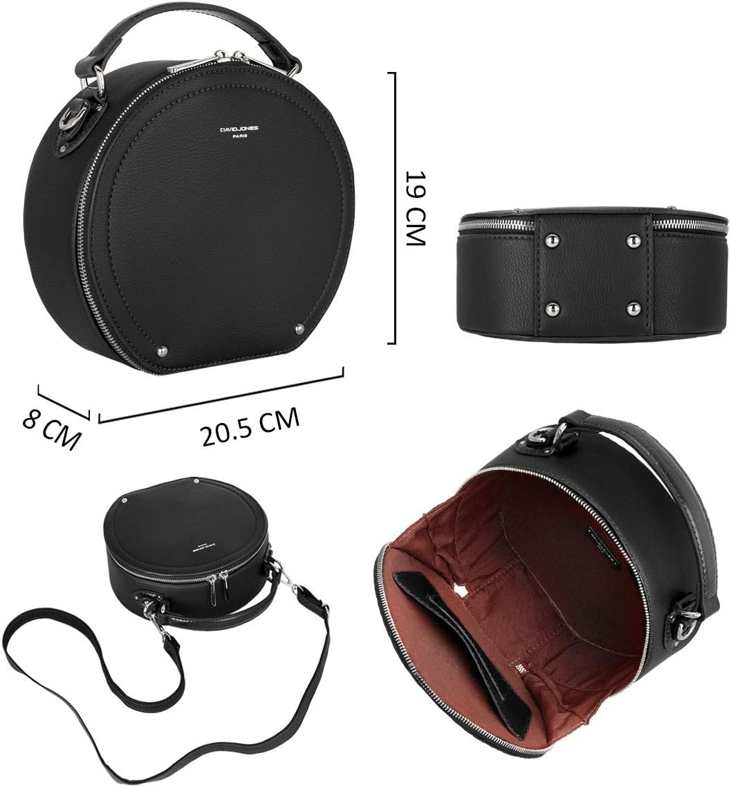 Thumbnail 5 de David Jones Sac à Main Bandoulière Rond Femme en PU Rigide Noir