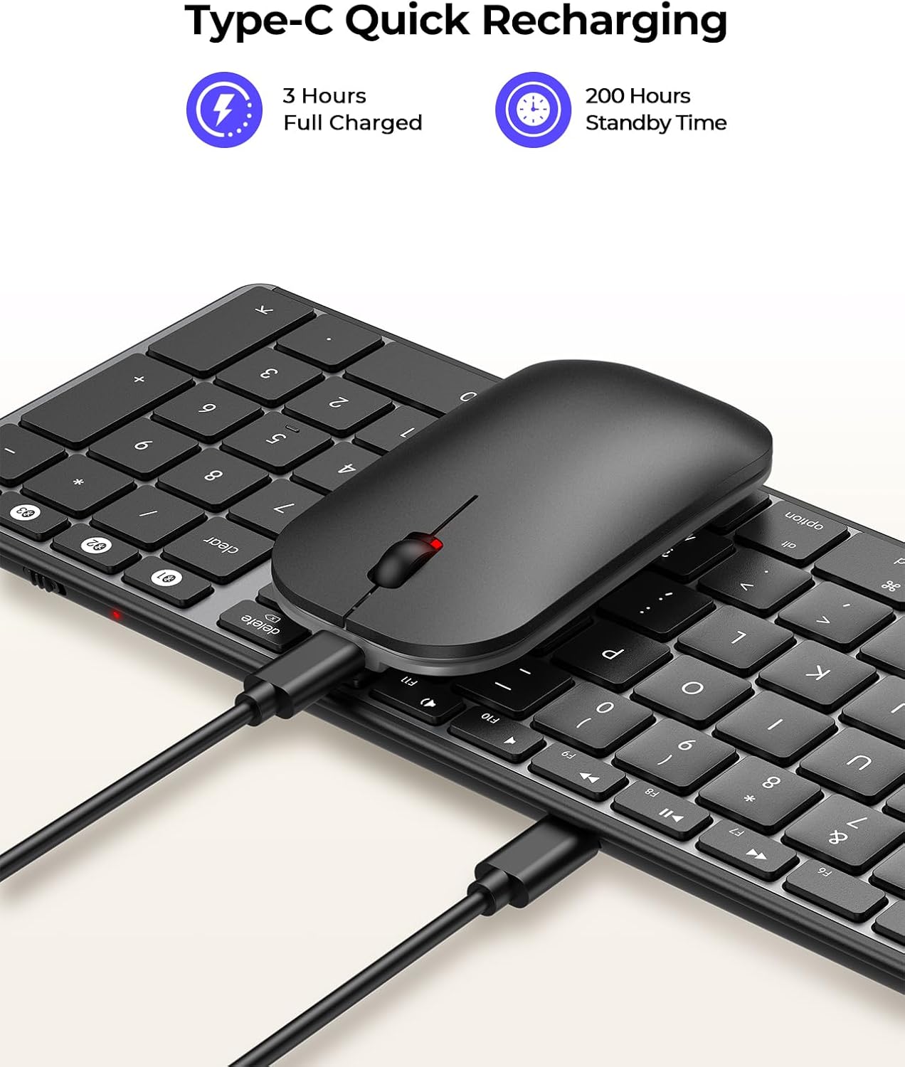Detalle de seenda SKM64-2 Wireless Keyboard and Mouse for Mac: Slim, Quiet, Multi‑Device Advantage